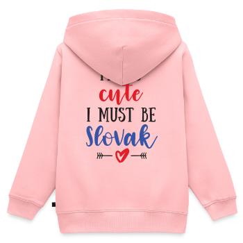 I Am So Cute I Must Be Slovak – Baby & Kids - Kids Premium Organic Zip-up Hoodie - rose - Back - AI Model Kid Female (0cm)