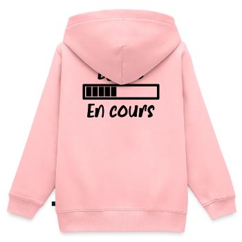 Bêtise en cours - Sweat Premium à capuche zippé enfant bio - rose - Dos - AI Model Kid Female (0cm)