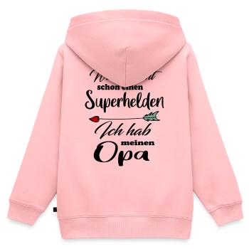 Superhelden Familie Opa - Kinder Premium Organic Zip Hoodie - Rosa - Hinten - AI Model Kid Female (0cm)
