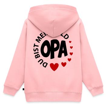 Baby Kinder Opa ist mein Held Bester Opa - Kinder Premium Organic Zip Hoodie - Rosa - Hinten - AI Model Kid Female (0cm)