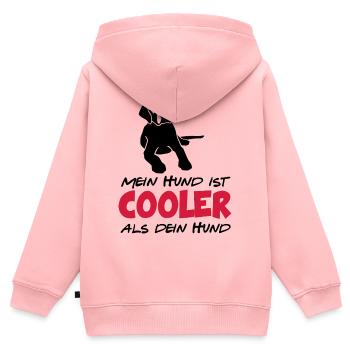 Baby Kind Cooler Hund - Kinder Premium Organic Zip Hoodie - Rosa - Hinten - AI Model Kid Female (0cm)