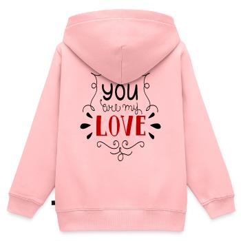 You wil my Love Liebe Baby Kinder - Kinder Premium Organic Zip Hoodie - Rosa - Hinten - AI Model Kid Female (0cm)