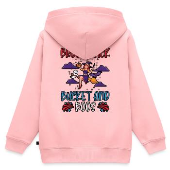 Besenstiel und Eimer Hausmeister Halloween - Kinder Premium Organic Zip Hoodie - Rosa - Hinten - AI Model Kid Female (0cm)