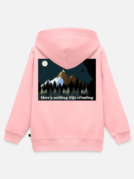 Klettern - Kinder Premium Organic Zip Hoodie - Rosa