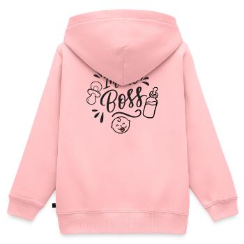 Ich bin der Chef - Kinder Premium Organic Zip Hoodie - Rosa - Hinten - AI Model Kid Female (0cm)