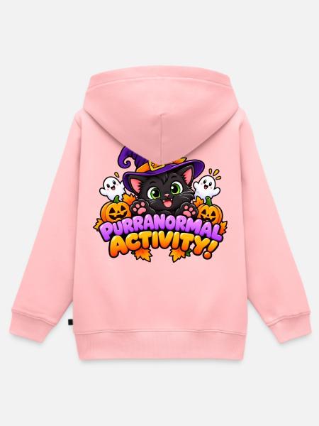 Purranormale Aktivität! - Süße Halloween-Katze - Kinder Premium Organic Zip Hoodie - Rosa