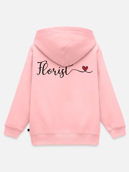 Florist mit Herz - Kinder Premium Organic Zip Hoodie - Rosa