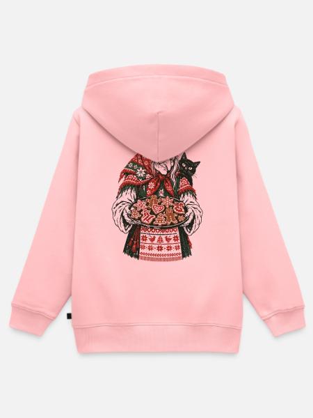 Weihnachts-Baba Yaga Lebkuchen-Design - Kinder Premium Organic Zip Hoodie - Rosa