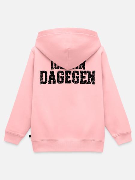 Ich bin dagegen - cooler Spruch - Kinder Premium Organic Zip Hoodie - Rosa