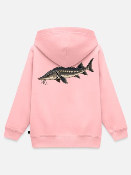 Stör Fisch Angeln - Kinder Premium Organic Zip Hoodie - Rosa