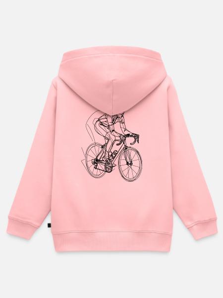 Radfahrer Skizze - Kinder Premium Organic Zip Hoodie - Rosa