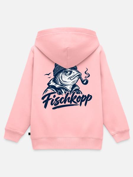 Fischkopp - Fisch - Nordsee - Ostsee - Spruch - Kinder Premium Organic Zip Hoodie - Rosa
