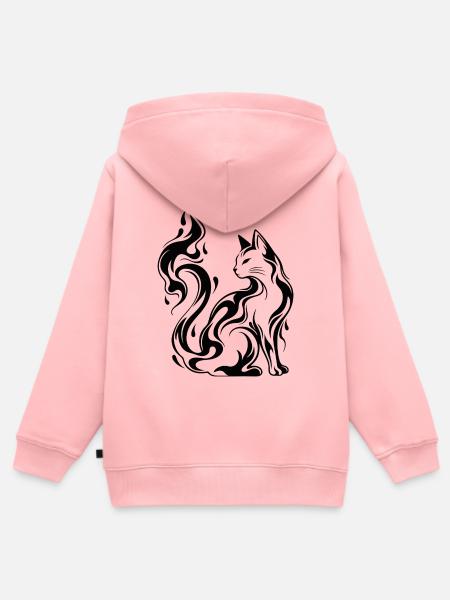 Mystic Flame Cat - Kinder Premium Organic Zip Hoodie - Rosa