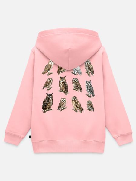 Eulen der Welt - Kinder Premium Organic Zip Hoodie - Rosa