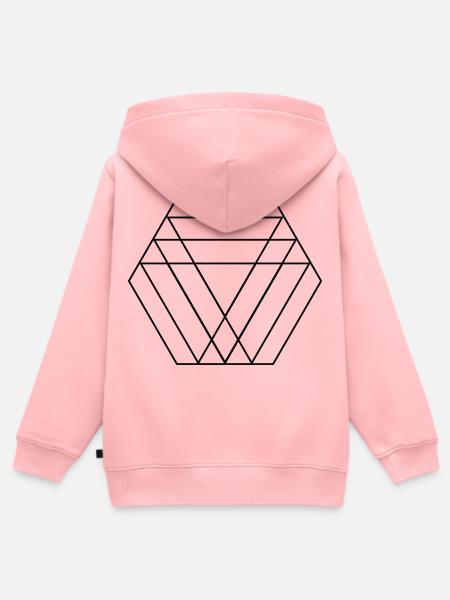 Hexagon-Prismenlinien - Kinder Premium Organic Zip Hoodie - Rosa