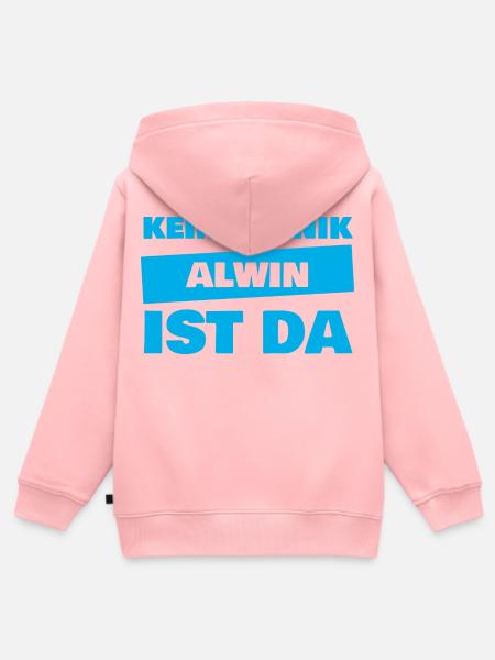 Name Alwin - Kinder Premium Organic Zip Hoodie - Rosa