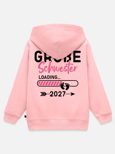 Große Schwester 2027 - Kinder Premium Organic Zip Hoodie - Rosa