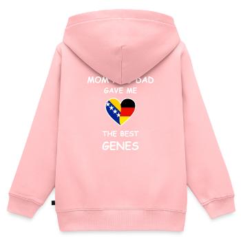 Bosnien Deutschland Wurzeln - The Best Genes - Kinder Premium Organic Zip Hoodie - Rosa - Hinten - AI Model Kid Female (0cm)
