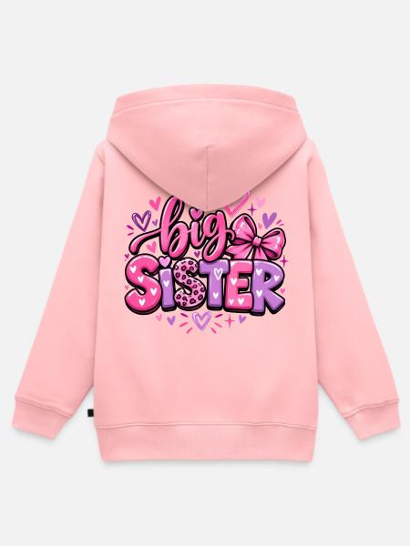 Big Sister - Große Schwester - Geschwister - Kinder Premium Organic Zip Hoodie - Rosa