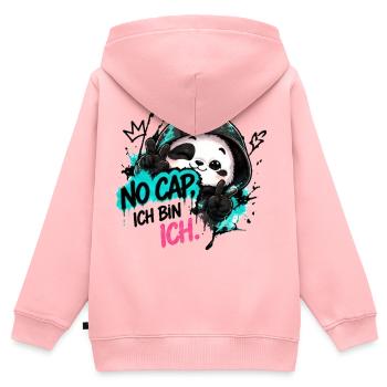Panda Graffiti: No Cap Ich BinIch - Kinder Premium Organic Zip Hoodie - Rosa - Hinten - AI Model Kid Female (0cm)
