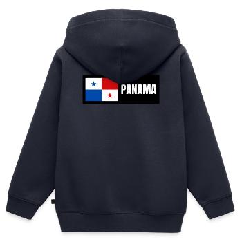 Panama Flagge - Kinder Premium Organic Zip Hoodie - Navy - Hinten - AI Model Kid Male (0cm)