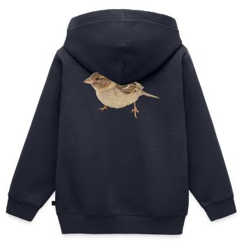 Vogel - Kinder Premium Organic Zip Hoodie - Navy - Hinten - AI Model Kid Male (0cm)