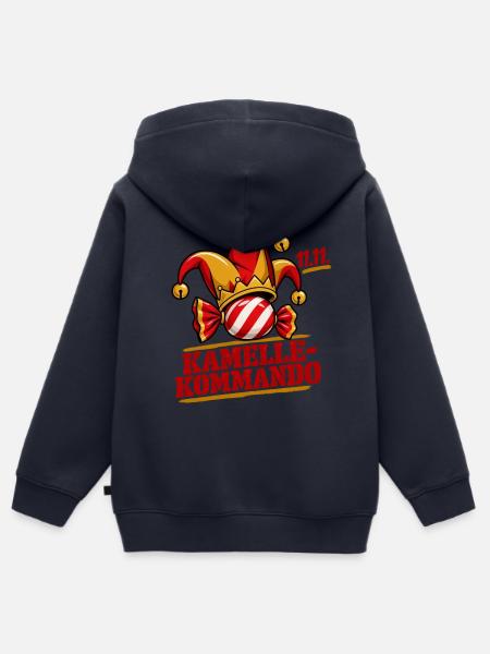 Kamelle-Kommando Karneval-T-Shirt - Kinder Premium Organic Zip Hoodie - Navy