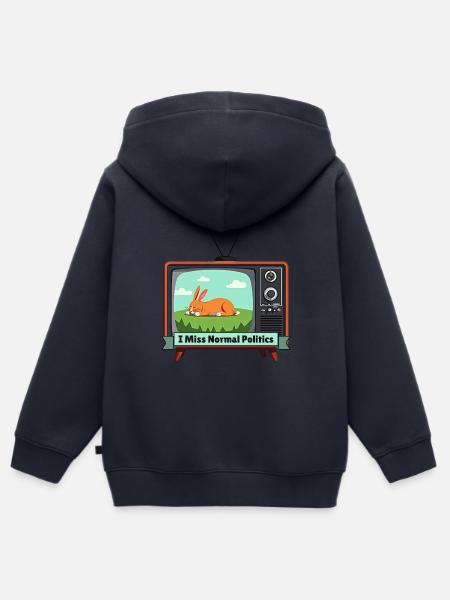 I Miss Normal Politics - Kinder Premium Organic Zip Hoodie - Navy