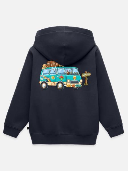 70er Camper Wohnmobil - Kinder Premium Organic Zip Hoodie - Navy