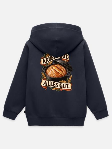 Krustenbrot im Topf – Alles gut - Kinder Premium Organic Zip Hoodie - Navy