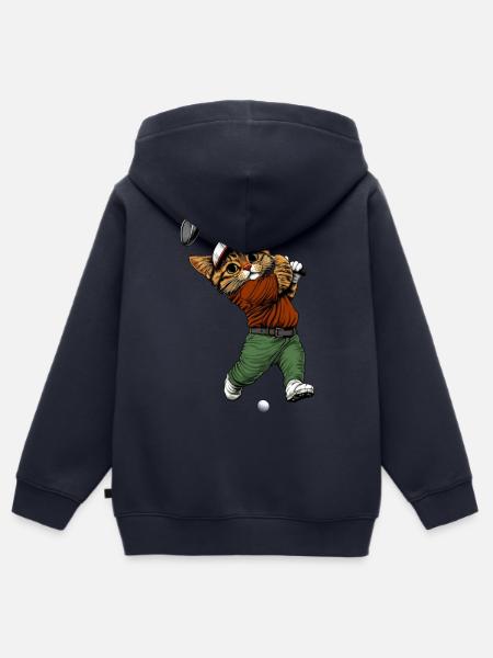 Golf Katzen - Kinder Premium Organic Zip Hoodie - Navy