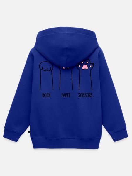 Rock Paper Scissors - Kinder Premium Organic Zip Hoodie - Royalblau