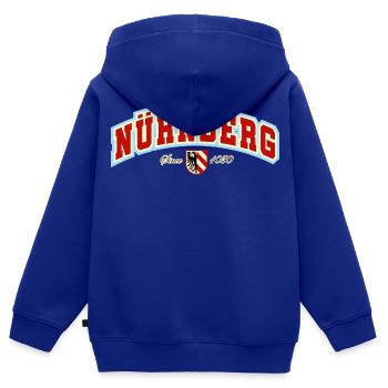 NÜRNBERG - Kinder Premium Organic Zip Hoodie - Royalblau - Hinten - AI Model Kid Male (0cm)