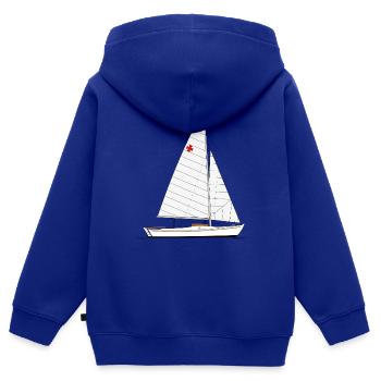 Hansa Jolle Riss - Kinder Premium Organic Zip Hoodie - Royalblau - Hinten - AI Model Kid Male (0cm)