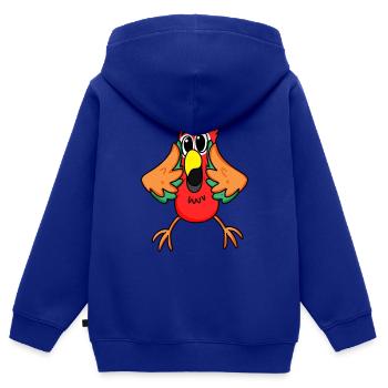 Papagei Dschungel - Kinder Premium Organic Zip Hoodie - Royalblau - Hinten - AI Model Kid Male (0cm)