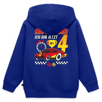 4. Geburtstag Rennwagen 4 Jahre alt Rennfahrer - Kinder Premium Organic Zip Hoodie - Royalblau - Hinten - AI Model Kid Male (0cm)