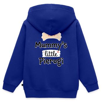 Mummy's Little Pierogi – Baby & Kids Clothes - Kids Premium Organic Zip-up Hoodie - royal blue - Back - AI Model Kid Male (0cm)