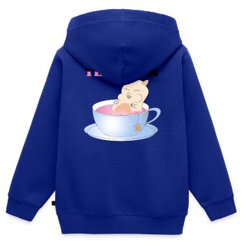 Teenager, Tee-Nager - Kinder Premium Organic Zip Hoodie - Royalblau - Hinten - AI Model Kid Male (0cm)