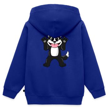 Badger - Kids Premium Organic Zip-up Hoodie - royal blue - Back - AI Model Kid Male (0cm)