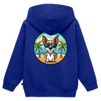 Decker Rat Terrier Hunderasse Cartoon Sonnenbrille - Kinder Premium Organic Zip Hoodie - Royalblau - Hinten - AI Model Kid Male (0cm)