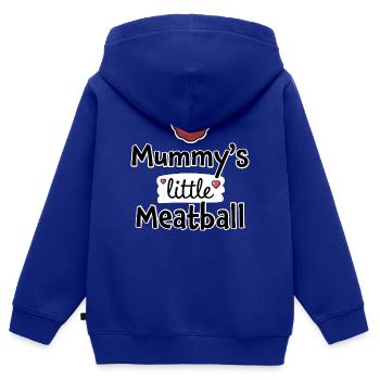Mummy's Little Meatball – Baby & Kids Clothes - Kids Premium Organic Zip-up Hoodie - royal blue - Back - AI Model Kid Male (0cm)