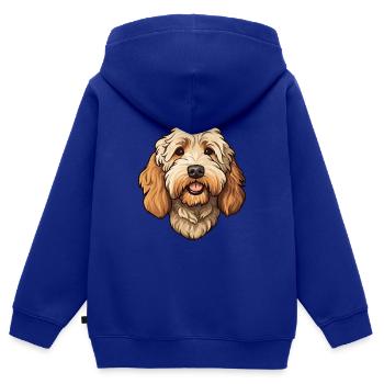 Labradoodle Hunderasse Cartoon Kawaii Illustration - Kinder Premium Organic Zip Hoodie - Royalblau - Hinten - AI Model Kid Male (0cm)