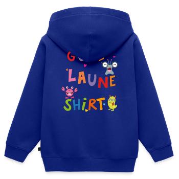 gute Laune Shirt - Kinder Premium Organic Zip Hoodie - Royalblau - Hinten - AI Model Kid Male (0cm)