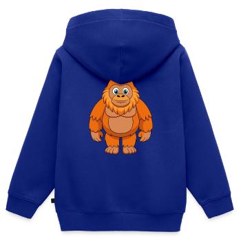 Big Foot Niedliche Maskottchen Zeichentrickfigur Kawaii - Kinder Premium Organic Zip Hoodie - Royalblau - Hinten - AI Model Kid Male (0cm)