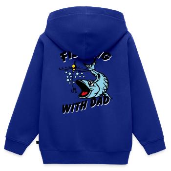 Fishing with dad is the most beautiful - Kids Premium Organic Zip-up Hoodie - royal blue - Back - AI Model Kid Male (0cm)