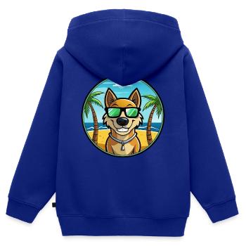 Alano Español Hunderasse Cartoon Sonnenbrille Strand - Kinder Premium Organic Zip Hoodie - Royalblau - Hinten - AI Model Kid Male (0cm)