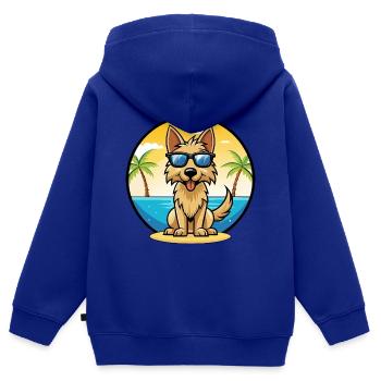 Berger Picard Hunderasse Cartoon Sonnenbrille Strand - Kinder Premium Organic Zip Hoodie - Royalblau - Hinten - AI Model Kid Male (0cm)