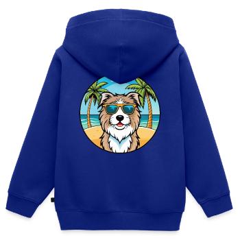 Katalanische Schäferhundrasse Cartoon Sonnenbrille Strand - Kinder Premium Organic Zip Hoodie - Royalblau - Hinten - AI Model Kid Male (0cm)