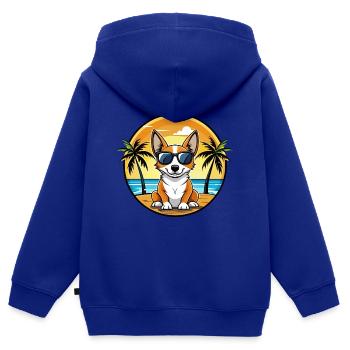 Miniatur Foxterrier Hunderasse Cartoon Sonnenbrille - Kinder Premium Organic Zip Hoodie - Royalblau - Hinten - AI Model Kid Male (0cm)