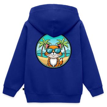 Hantilly Tiffany Katzenrasse Cartoon Sonnenbrille Strand - Kinder Premium Organic Zip Hoodie - Royalblau - Hinten - AI Model Kid Male (0cm)